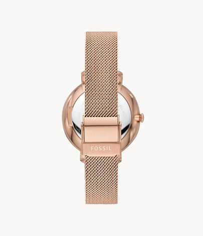 Jacqueline Three-Hand Date Rose Gold-Tone Stainless Steel Watch  ES4628