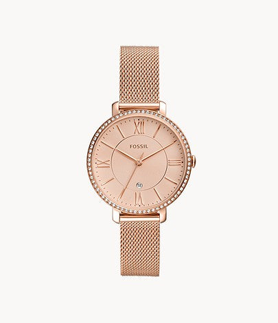 Jacqueline Three-Hand Date Rose Gold-Tone Stainless Steel Watch  ES4628