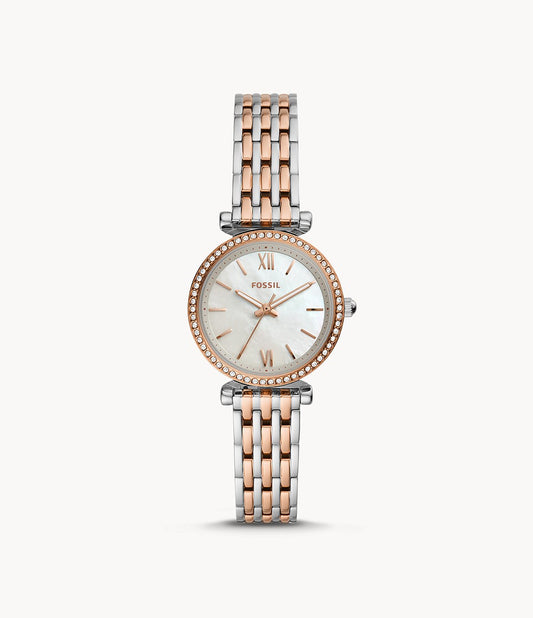 Carlie Mini Three-Hand Two-Tone Stainless Steel Watch ES4649