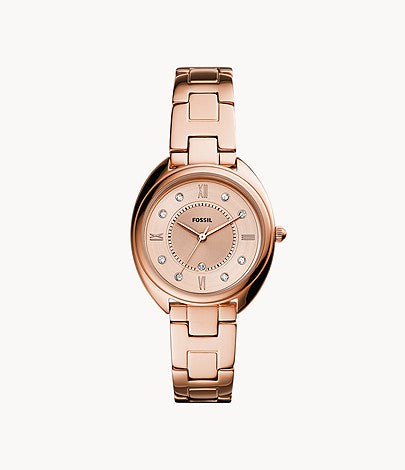 FOSSIL Gabby Three-Hand Date Rose Gold-Tone Stainless Steel Watch ES5070