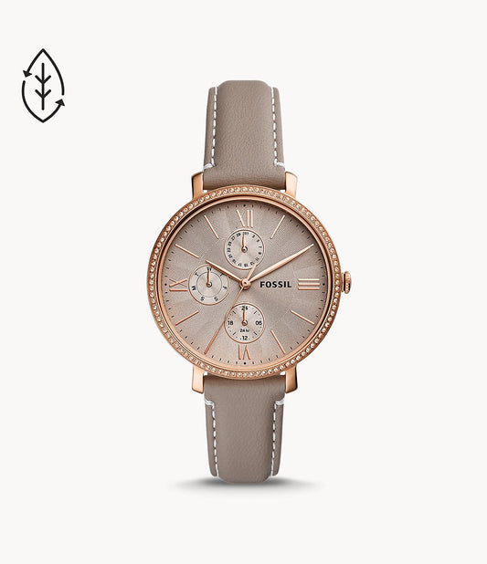 Jacqueline Multifunction Grey Eco Leather Watch ES5097