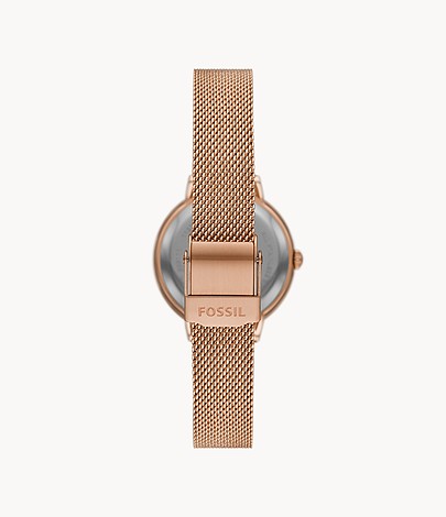 Virginia Three-Hand Rose Gold-Tone Stainless Steel Mesh Watch  ES5111