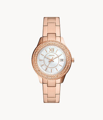 Stella Three-Hand Date Rose Gold-Tone Stainless Steel Watch ES5131