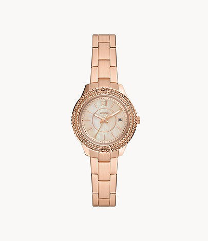 Stella Three-Hand Date Rose Gold-Tone Stainless Steel Watch ES5136