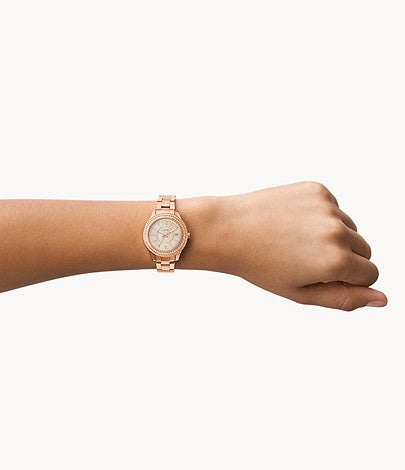 Stella Three-Hand Date Rose Gold-Tone Stainless Steel Watch ES5136