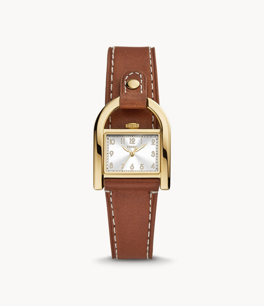 Harwell Three-Hand Medium Brown Leather Watch ES5264