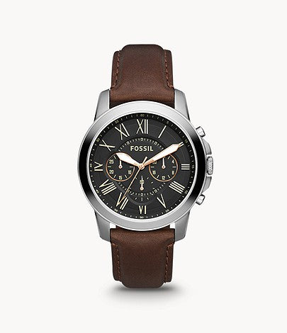 Grant Chronograph Brown Leather Watch FS4813