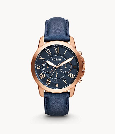 Grant Chronograph Navy Leather Watch FS4835