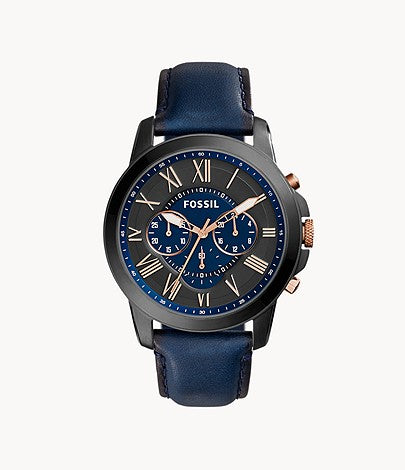 Grant Chronograph Navy Leather Watch FS5061