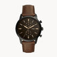 Townsman 44 mm Chronograph Brown Leather Watch FS5437