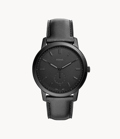 FOSSIL The Minimalist Two-Hand Black Leather Watch FS5447