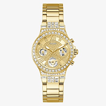 Guess Gold Tone Case Gold Tone Stainless Steel Watch GW0320L2