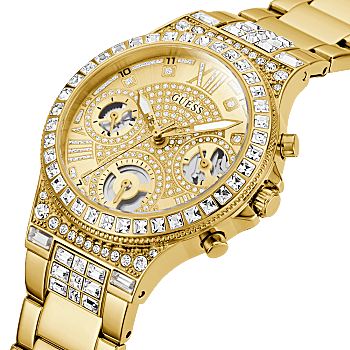 Guess Gold Tone Case Gold Tone Stainless Steel Watch GW0320L2