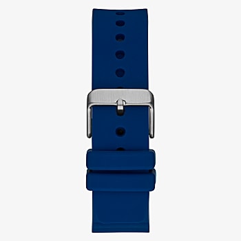 Silver Tone Case Blue Silicone Watch GW0420G1