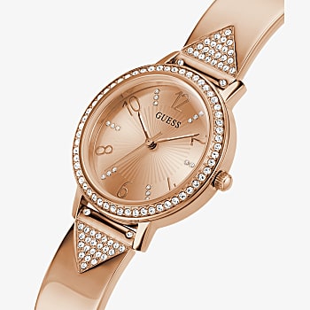 Guess Rose Gold Tone Case Rose Gold Tone Stainless Steel Watch GW0474L3