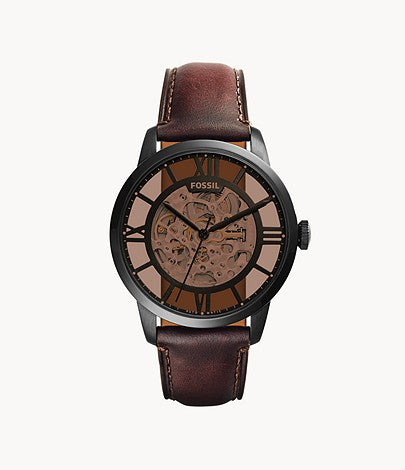 Townsman Automatic Dark Brown Leather Watch ME3098