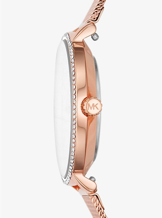 Michael Kors Mini Pyper Pavé Rose Gold-Tone Watch MK4588