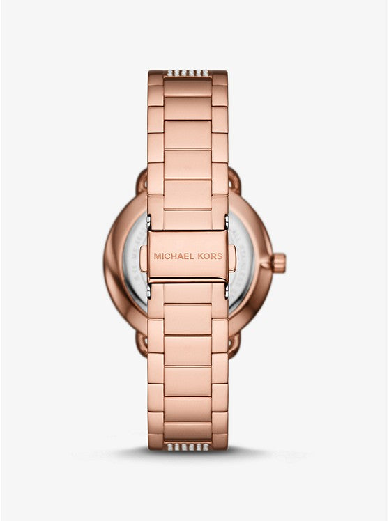 Mini Portia Pavé Rose-Gold Tone Watch MK4598