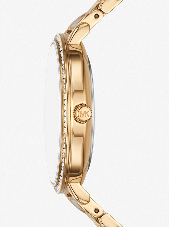 Pyper Gold-Tone Embossed Logo Watch MK4666