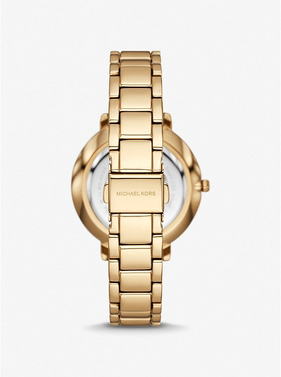 Pyper Gold-Tone Embossed Logo Watch MK4666