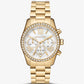 MICHAEL KORS Lexington Pavé Gold-Tone Watch MK7241