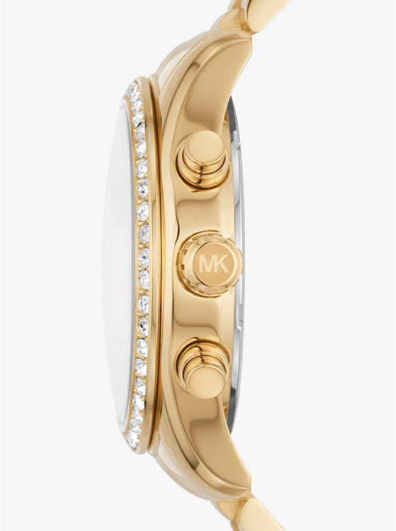 MICHAEL KORS Lexington Pavé Gold-Tone Watch MK7241