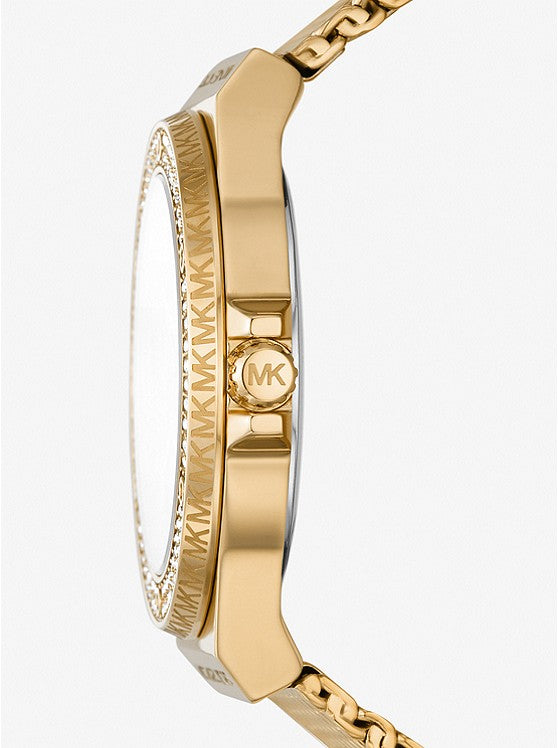 MICHAEL KORS Lennox Pavé Gold-Tone Mesh Watch MK7335