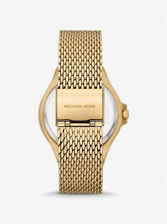 MICHAEL KORS Lennox Pavé Gold-Tone Mesh Watch MK7335