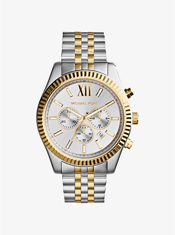 Oversized Lexington Two-Tone Watch MK8344