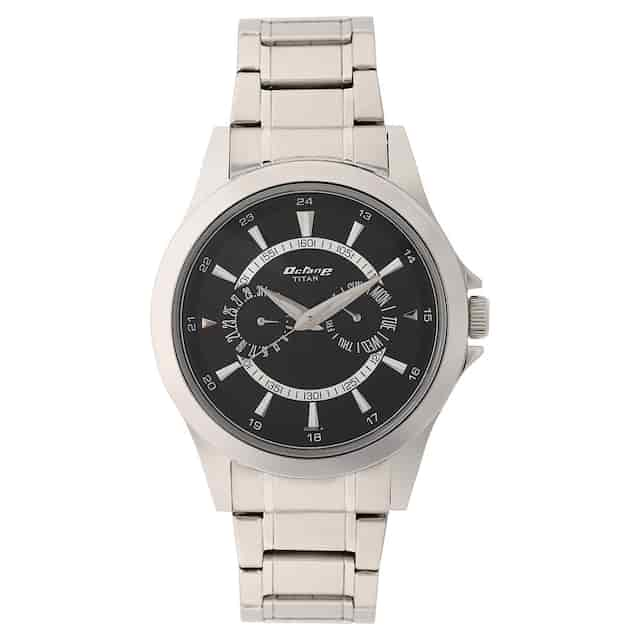 Titan Octane Black Dial Stainless Steel Strap Watch NN9323SM02