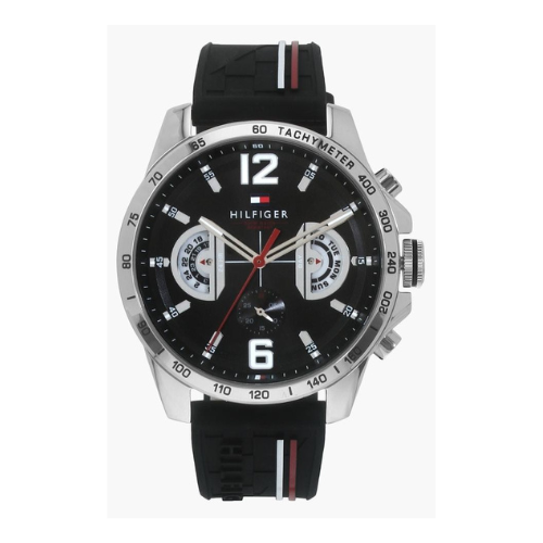 Tommy Hilfiger Mens Multi-Function Black Dial Watch - 1791473