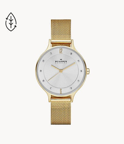 Anita Lille Gold-Tone Steel Mesh Watch SKW2150k