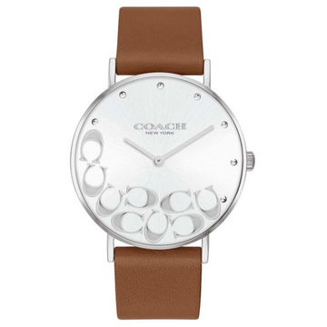 Womens Perry Silver Dial Leather Analogue Watch - CO14503803W