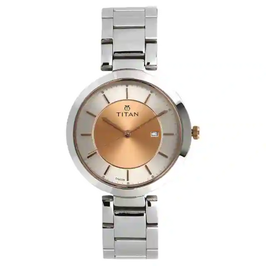 Workwear Watch with Rose Gold Dial & Stainless Steel Strap 2480KM01 (DG326)