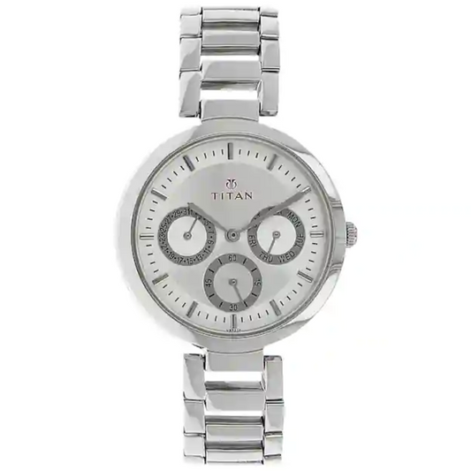 Titan Silver Dial Silver Stainless Steel Strap Watch NN2480SM03 (DB927)