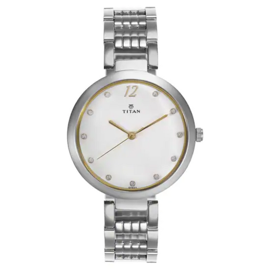 Titan Sparkle White Dial Analog Watch for Women NN2480SM09 (DH624)