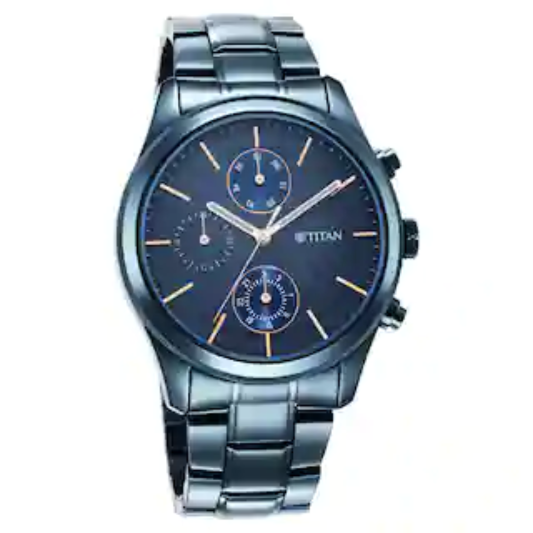 Neo Splash Blue Dial Stainless Steel Strap Watch  1805QM01 (DM124)