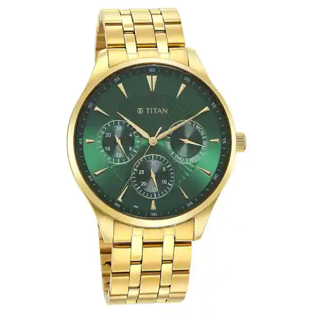 Opulent III Green Dial Multifunction Watch for Men 90127YM05 / NS90127YM05