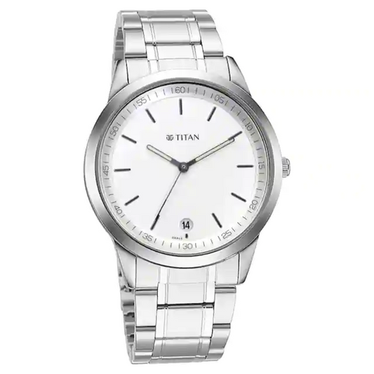 Workwear Watch with White Dial & Metal Strap 1806SM03 (DK825)