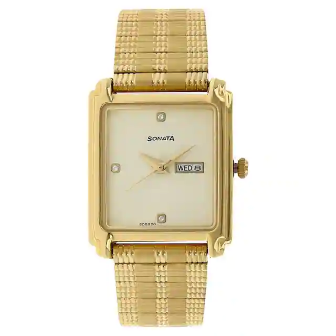 Champagne Dial Golden Stainless Steel Strap NP7053YM08