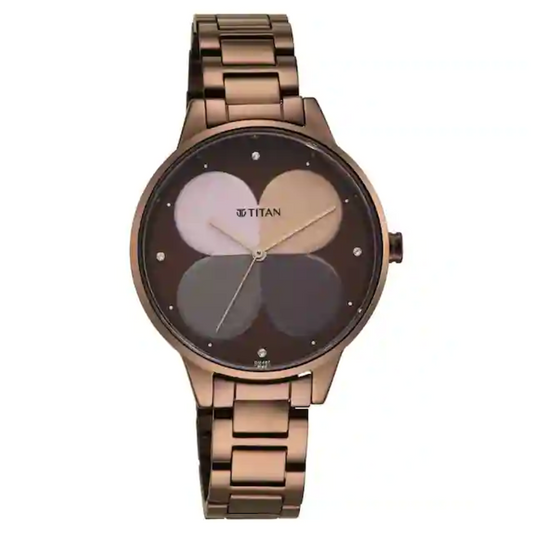 Purple Glam It Up Brown Dial Stainless Steel Strap Watch 2648QM01 (DM407)