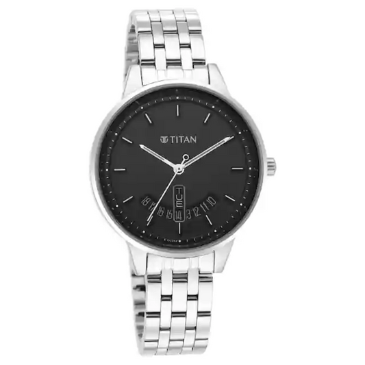 Titan Workwear Watch with Black Dial & Brass Strap 2648SM03