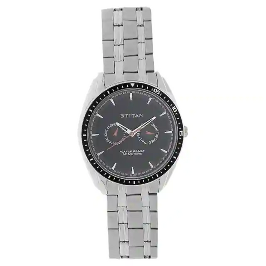 Black Dial Silver Stainless Steel Strap Watch NF1582KM02