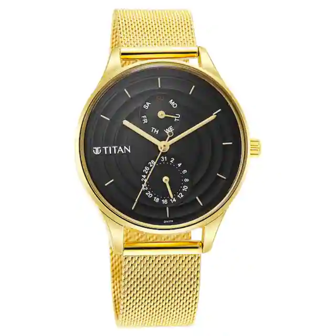 Titan Neo Workdays Black Dial Stainless Steel Strap Watch 2670YM02