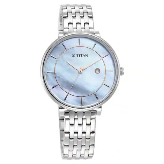 Titan Workwear Blue Dial Analog with Date Watch for Women 2673SM01