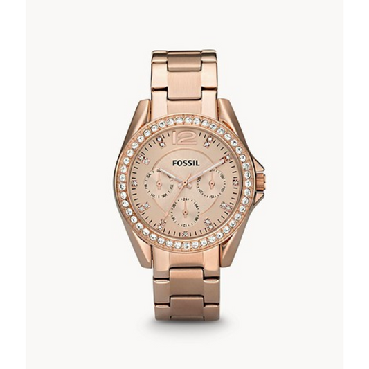 Riley Multifunction Rose-Tone Stainless Steel Watch ES2811