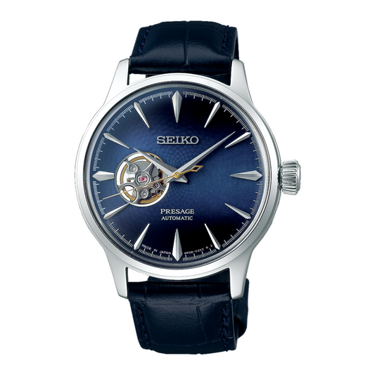 Seiko Presage Men's Blue Analog Leather Automatic Watch SSA405J1