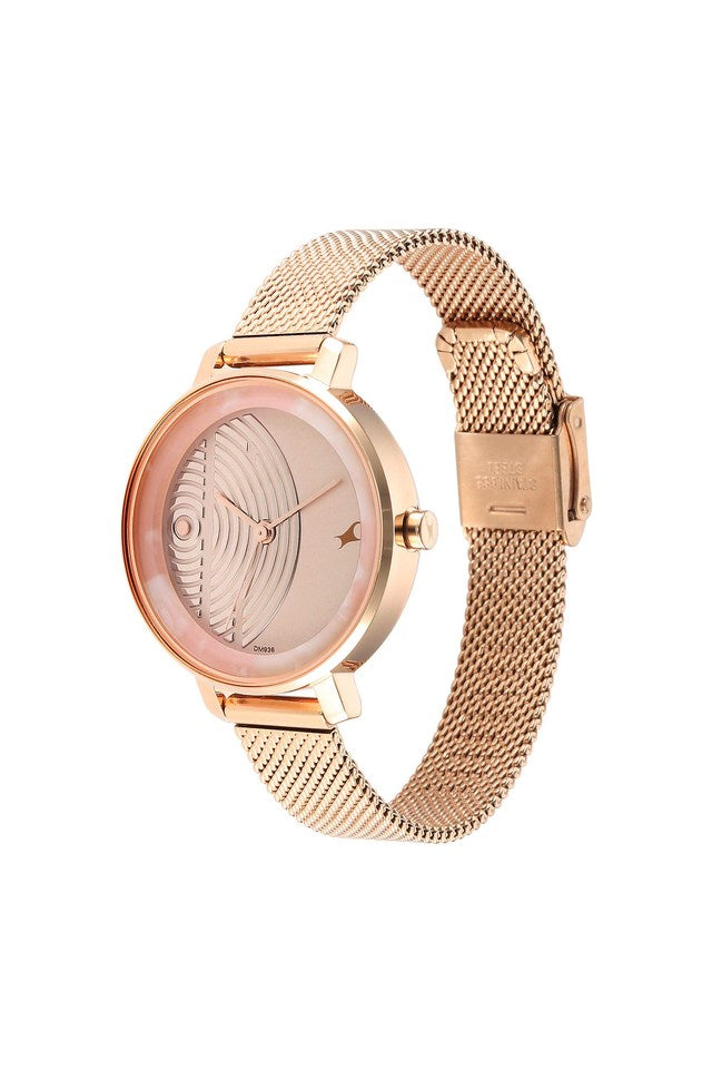 Younique Rose Gold Dial Stainless Steel Strap Watch 6278WM01