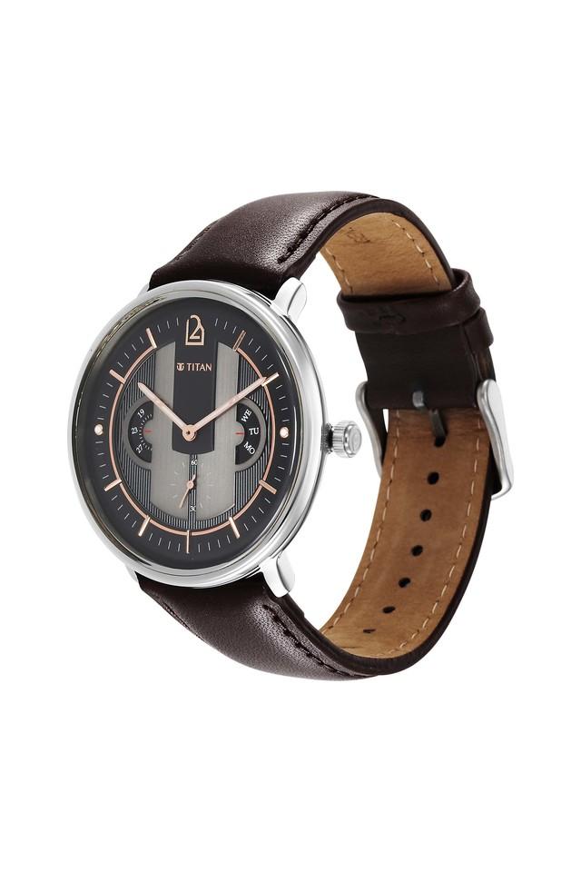 Quartet Black Dial Leather Strap Watch 1882SL01