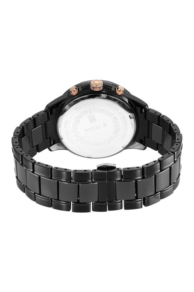 Titan Quartet Black Dial Ceramic Strap Watch 90090KD03(DM762)